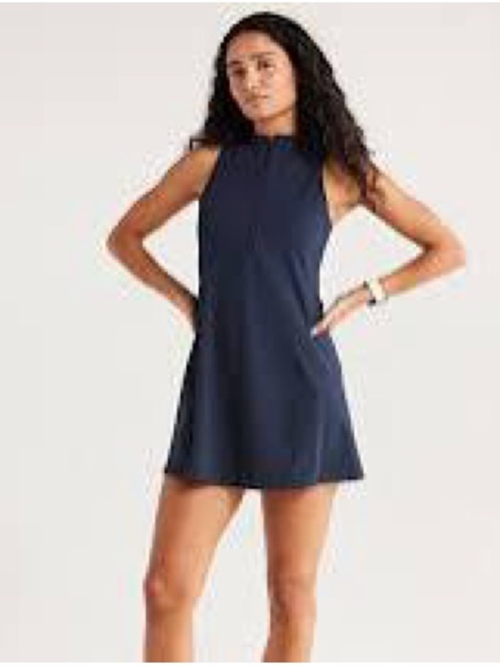 Zella Navy High-Neck Sleeveless Shift Dress